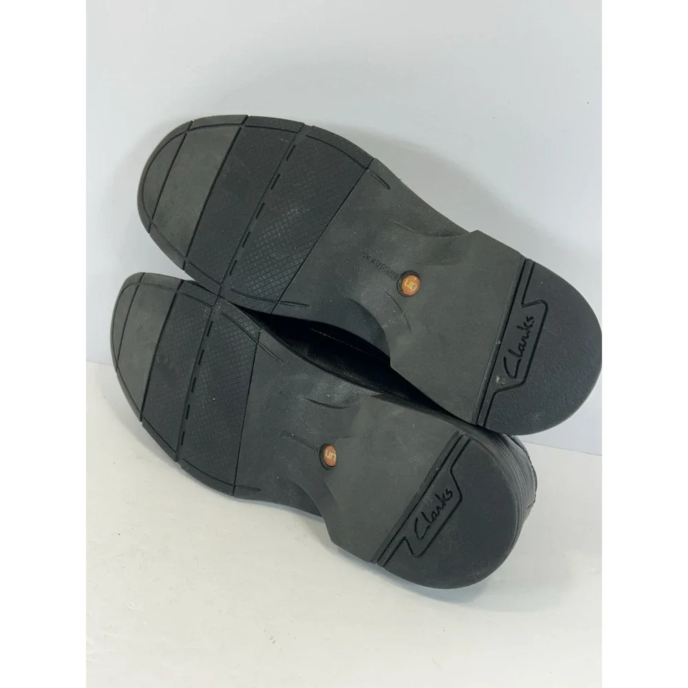 Clarks Unstructured 71740 Men Black Leather Penny Loafer Shoe SZ 10M Pre Owned